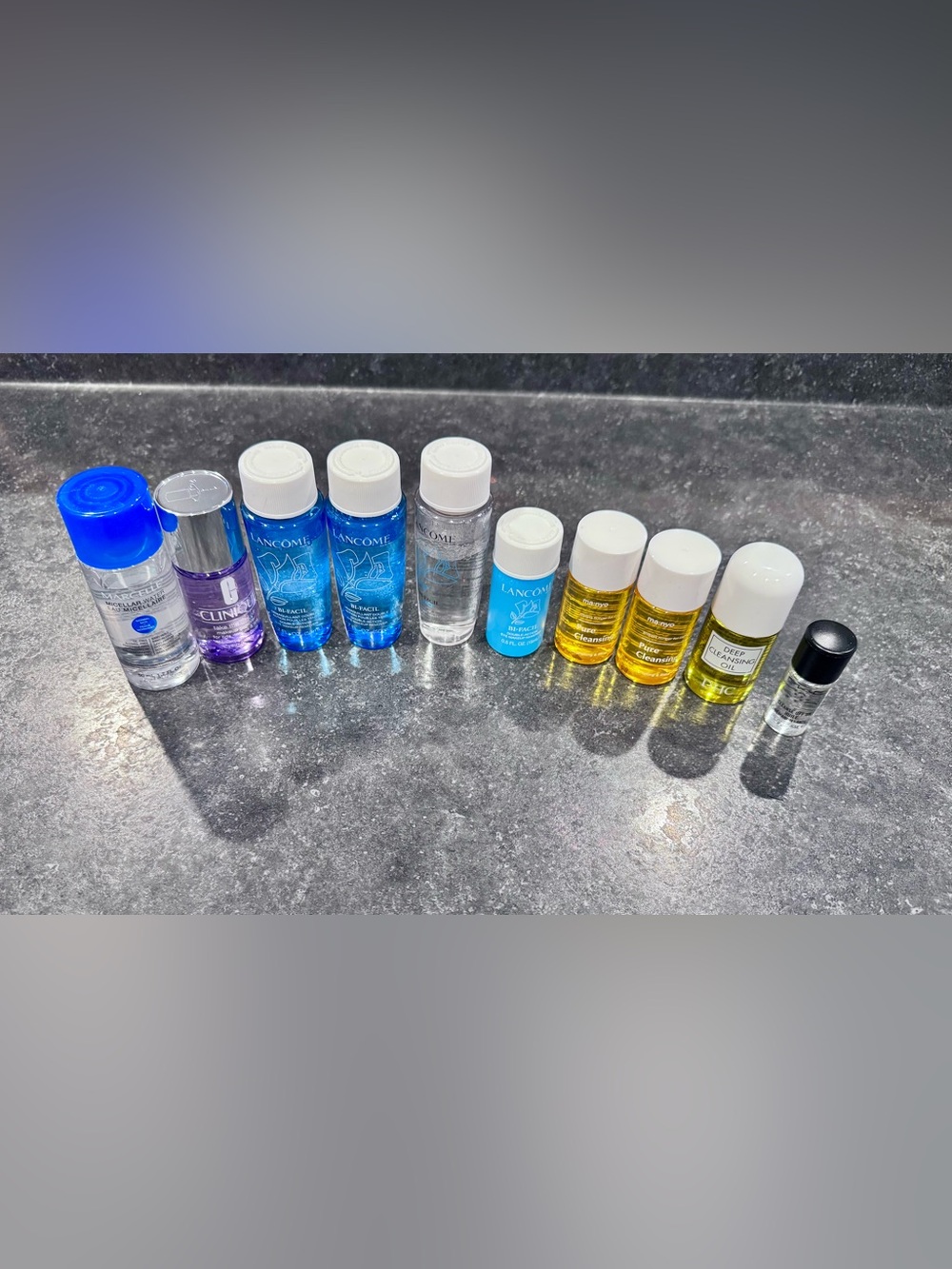 Lancôme Bi-Facil and more (Clinique, DHC, MAC, etc.)—travel cleanser bundle!